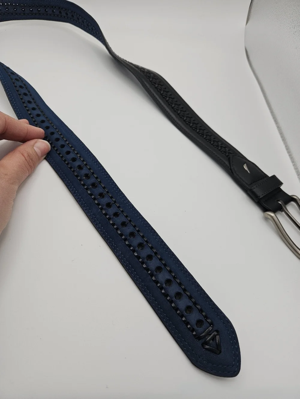 Nautica black faux leather belt size 32